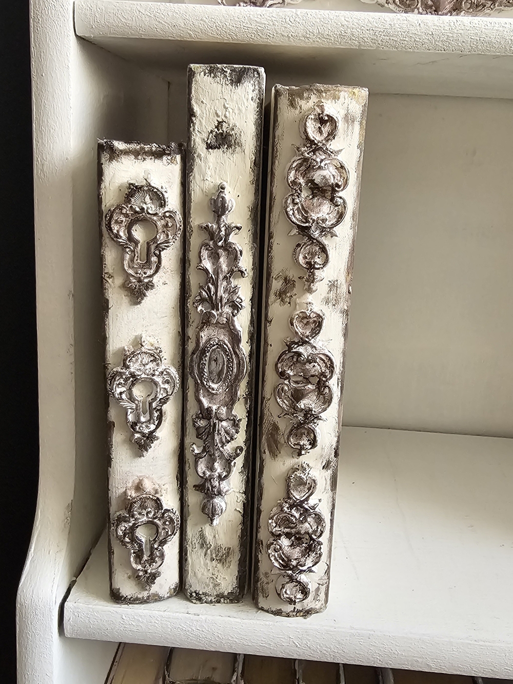 Distressed Cream Decorative Accent Books - Set of 3